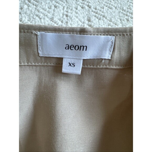 AEOM Women’s Gold Twist Top Blouse Long Sleeve Size XS - Picture 2 of 8